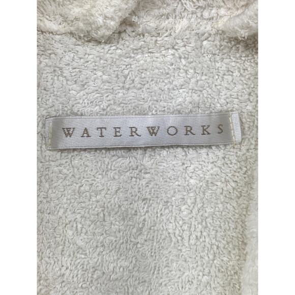 WATERWORKS Bathrobe Adult One Size Terry Belted Long Sleeve White - Picture 4 of 12